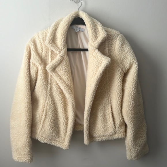 Lulus Tough Fluff Cream Sherpa Biker Jacket - Picture 3 of 4